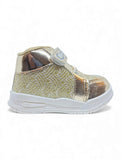 Casual Shoes With Velcro Closing - Gold