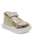 Casual Shoes With Velcro Closing - Gold