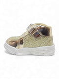 Casual Shoes With Velcro Closing - Gold