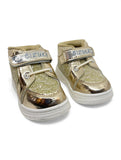 Casual Shoes With Velcro Closing - Gold