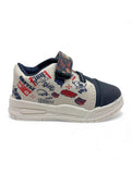 Casual Shoes With Velcro Closing - Navy Blue