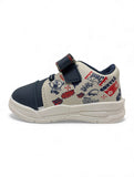 Casual Shoes With Velcro Closing - Navy Blue