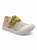 Casual Shoes With Velcro Closing - Cream