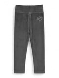 Solid Velvet Leggings - Grey
