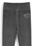 Solid Velvet Leggings - Grey