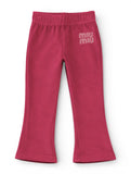 Solid Velvet Flared Leggings - Maroon