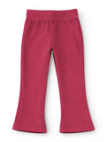 Solid Velvet Flared Leggings - Maroon