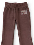 Solid Velvet Flared Leggings - Dark Brown