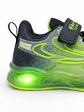 Velcro Shoes With Light - Black