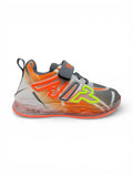 Air Print Detailed Velcro Closure LED Shoes - Grey