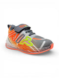 Air Print Detailed Velcro Closure LED Shoes - Grey
