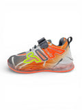 Air Print Detailed Velcro Closure LED Shoes - Grey