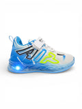Air Print Detailed Velcro Closure LED Shoes - White