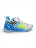 Air Print Detailed Velcro Closure LED Shoes - White