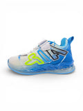 Air Print Detailed Velcro Closure LED Shoes - White