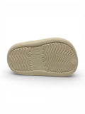 Cartoon & Typography Applique Anti Slip Perforated Sling back Clogs - Cream