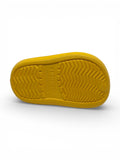 Cartoon & Typography Applique Anti Slip Perforated Sling back Clogs - Yellow