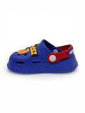 Cartoon & Typography Applique Anti Slip Perforated Sling back Clogs - Navy Blue