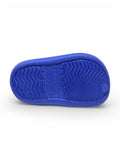 Cartoon & Typography Applique Anti Slip Perforated Sling back Clogs - Navy Blue