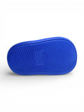 Cartoon & Typography Applique Anti Slip Perforated Sling back Clogs - Navy Blue