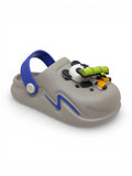 Panda Applique Anti Slip Perforated Sling back Clogs - Grey