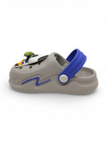 Panda Applique Anti Slip Perforated Sling back Clogs - Grey