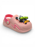 Panda Applique Anti Slip Perforated Sling back Clogs - Pink
