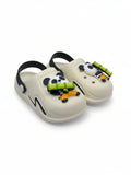 Panda Applique Anti Slip Perforated Sling back Clogs - Cream