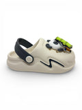 Panda Applique Anti Slip Perforated Sling back Clogs - Cream