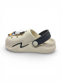 Panda Applique Anti Slip Perforated Sling back Clogs - Cream