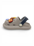 Bear Applique Anti Slip Perforated Sling back Clogs - Grey
