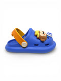 Bear Applique Anti Slip Perforated Sling back Clogs - Navy Blue