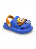 Bear Applique Anti Slip Perforated Sling back Clogs - Navy Blue