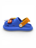 Bear Applique Anti Slip Perforated Sling back Clogs - Navy Blue