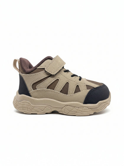 Casual Shoes With Velrco Closure - Brown