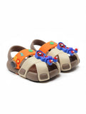 Spiderman Applique Detailed Slingback Sandals - Brown