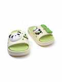 Panda Applique Flip Flops - Cream