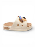 Dog Applique Flip Flops - Beige