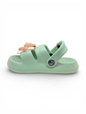 Bear Applique Detailed Slingback Sandals - Green