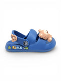 Bear Applique Detailed Slingback Sandals - Blue