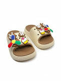 Flip Flops Bear Applique - Cream