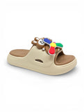 Flip Flops Bear Applique - Cream