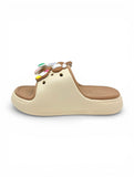 Flip Flops Bear Applique - Cream