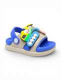 Construction Cartoon Applique Detailed Slingback Sandals - Blue