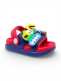 Construction Cartoon Applique Detailed Slingback Sandals - Red