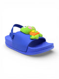 Crocodile Applique Detailed Slingback Sandals - Blue