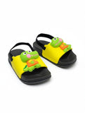 Crocodile Applique Detailed Slingback Sandals - Yellow