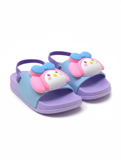 Doll Applique Detailed Slingback Sandals - Mauve