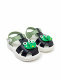 Frog Applique Detailed Slingback Sandals - Black