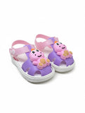 Dinosaur Applique Detailed Slingback Sandals - Purple